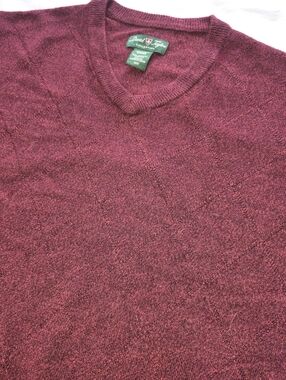 David Taylor Collection Burgundy V Neck Sweater Mens Medium